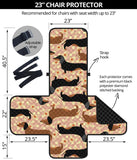 Dachshund floral background Chair Cover Protector