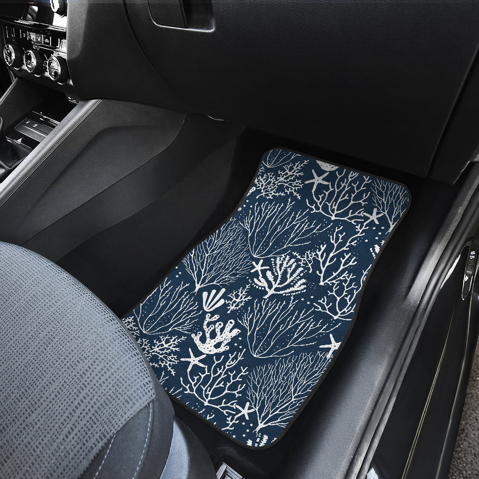 Coral Reef Pattern Print Design 05 Front and Back Car Mats
