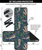 Raccoon tropical leaves pattern Recliner Cover Protector