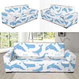 Blue Whale Pattern Sofa Slipcover