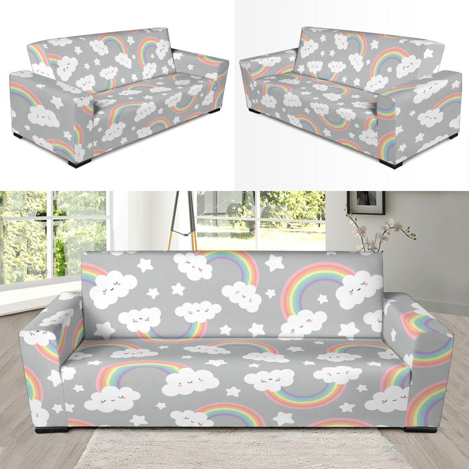 Cute Rainbow Clound Star Pattern Sofa Slipcover