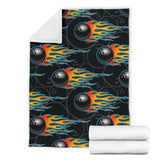 Bowling Balls Flame Pattern Premium Blanket