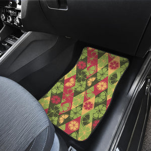 Cool Geometric Lime Pattern Front Car Mats