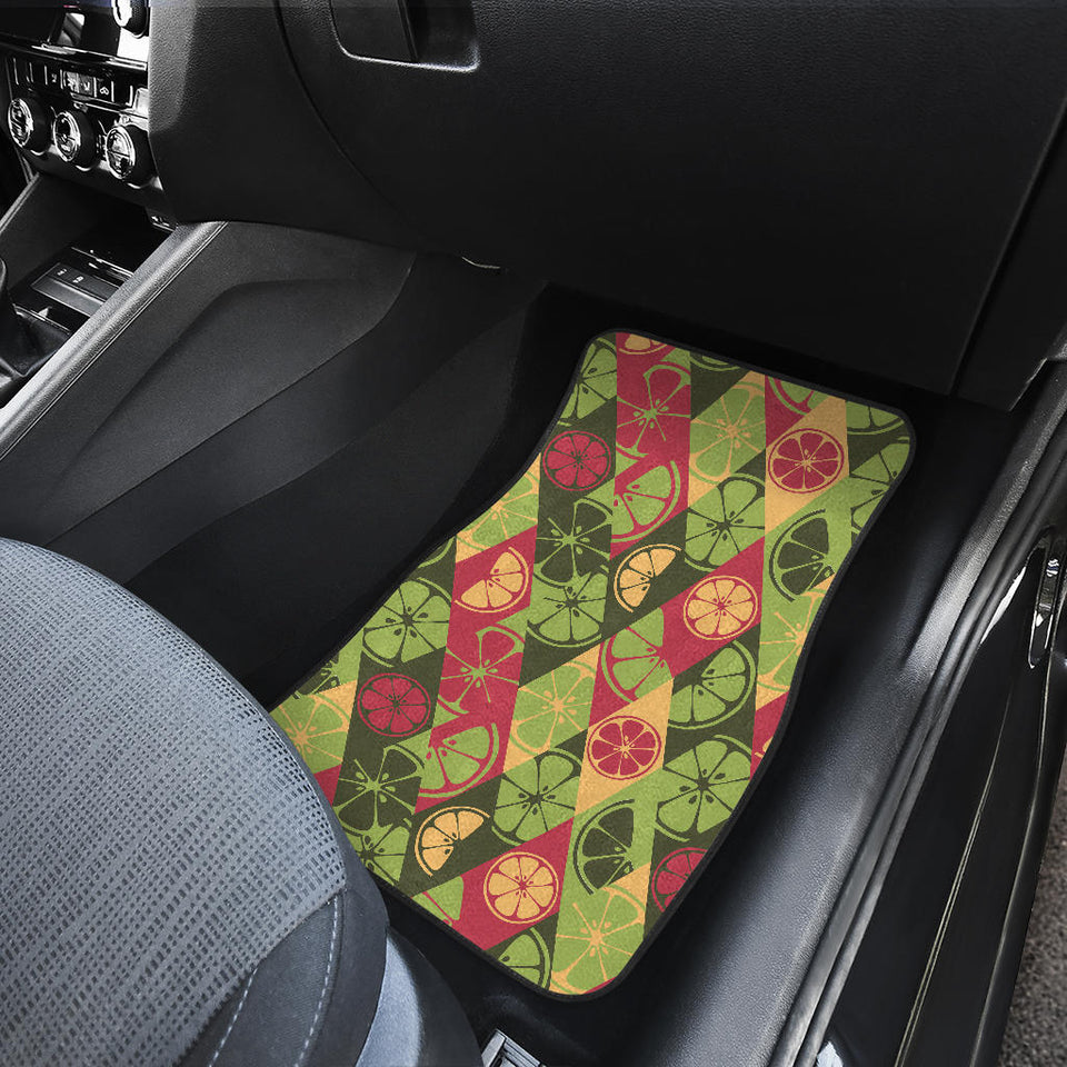 Cool Geometric Lime Pattern Front Car Mats