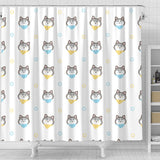 Cute Siberian Husky Pattern Shower Curtain Fulfilled In US