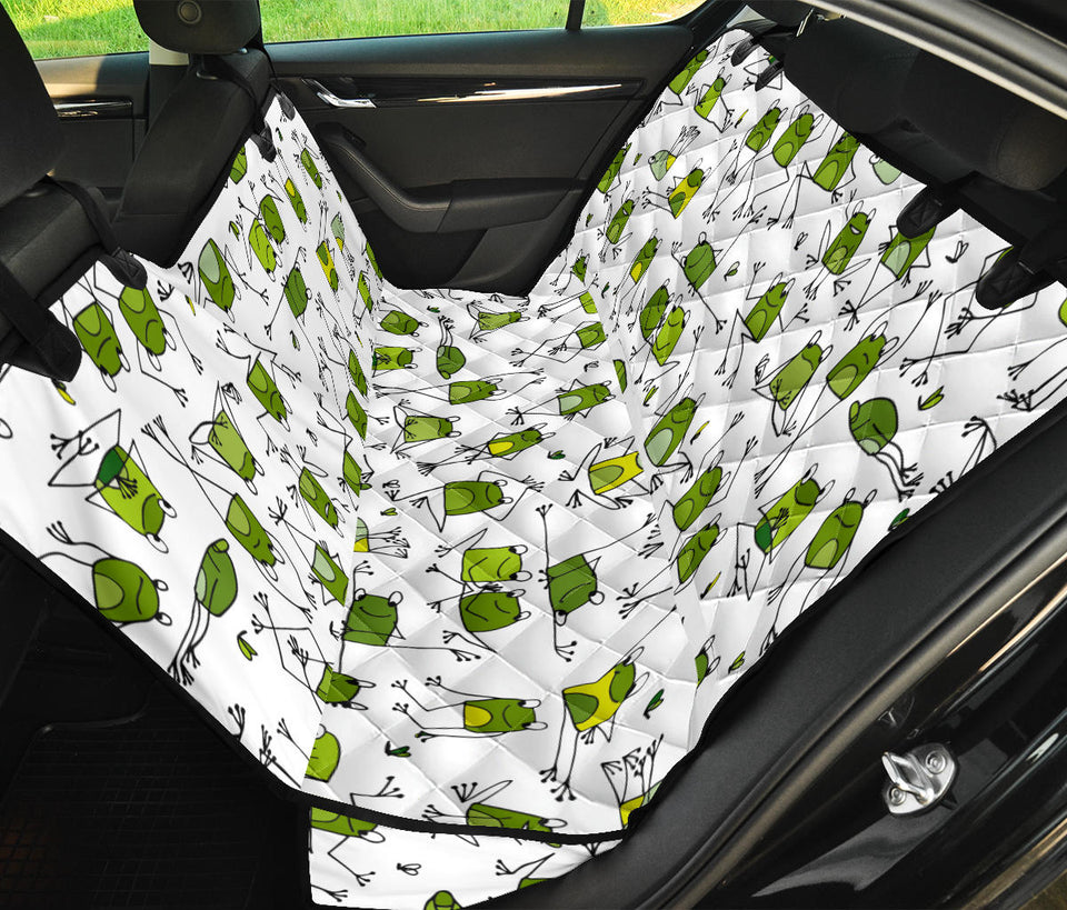 Sketch Funny Frog Pattern Dog Car Seat Covers