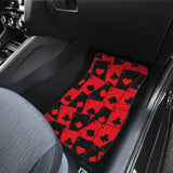 Casino Cards Suits Pattern Print Design 02 Front and Back Car Mats