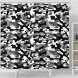 Black White Camo Camouflage Pattern Shower Curtain Fulfilled In US