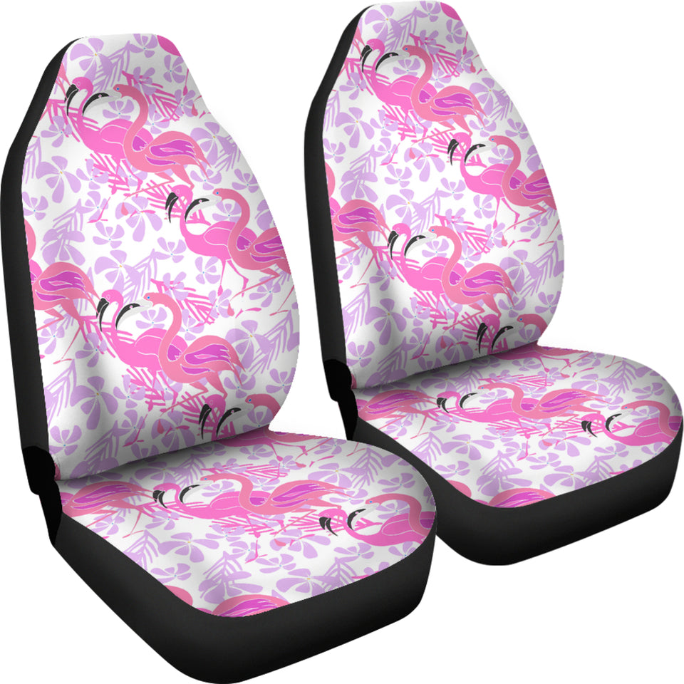 Pink Flamingo Flower Pattern Universal Fit Car Seat Covers