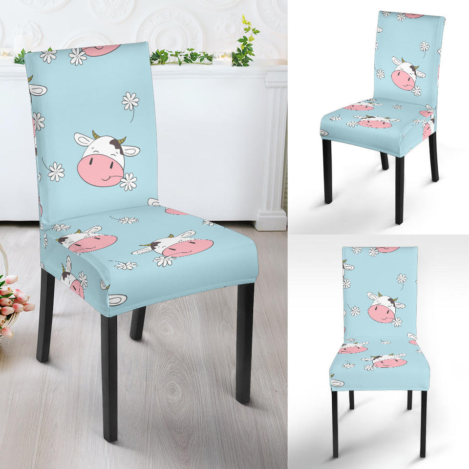 Cute Cow Flower Pattern Dining Chair Slipcover