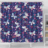 Colorful Butterfly Flower Pattern.Eps Shower Curtain Fulfilled In US