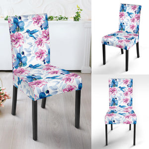 Hummingbird Pattern Print Design 02 Dining Chair Slipcover