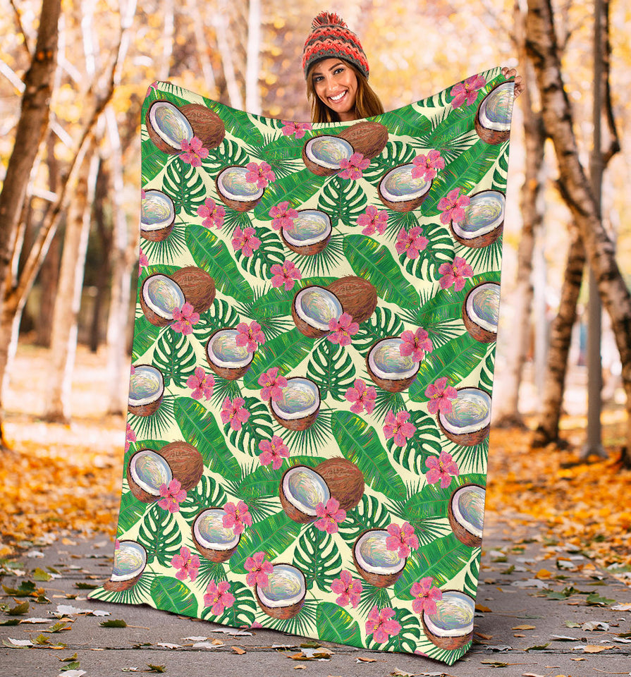 Coconut Pattern Print Design 01 Premium Blanket