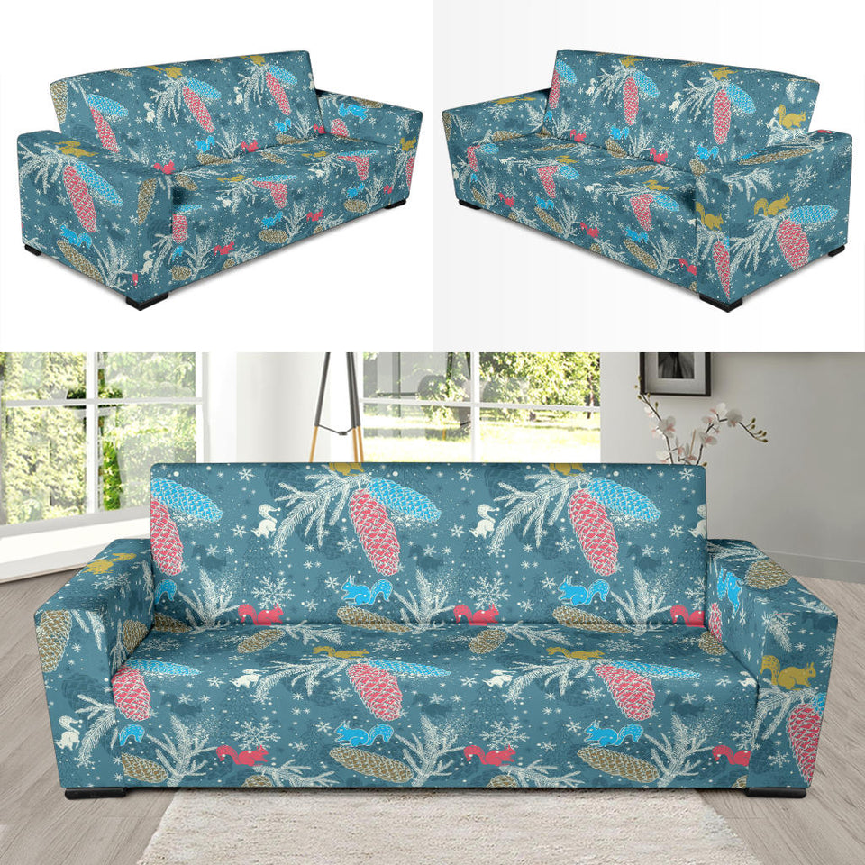 Squirrel Pattern Print Design 01  Sofa Slipcover