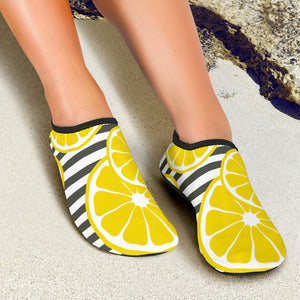 Slice Of Lemon Design Pattern Aqua Shoes