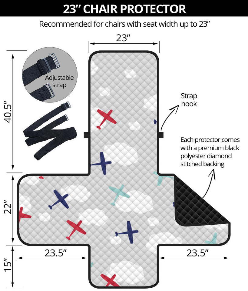 Airplane cloud grey background Chair Cover Protector