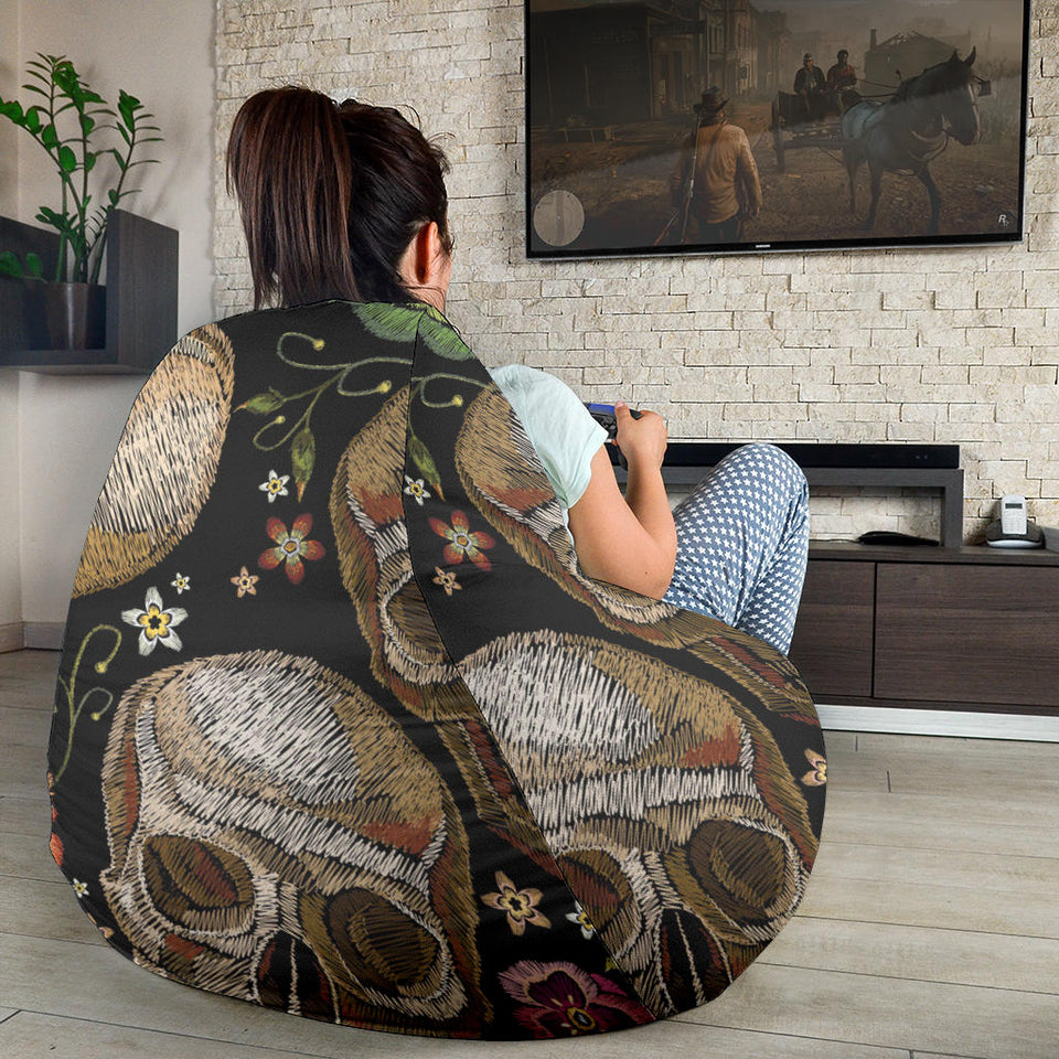 Skull Rose Humming Bird Flower Pattern Bean Bag Cover