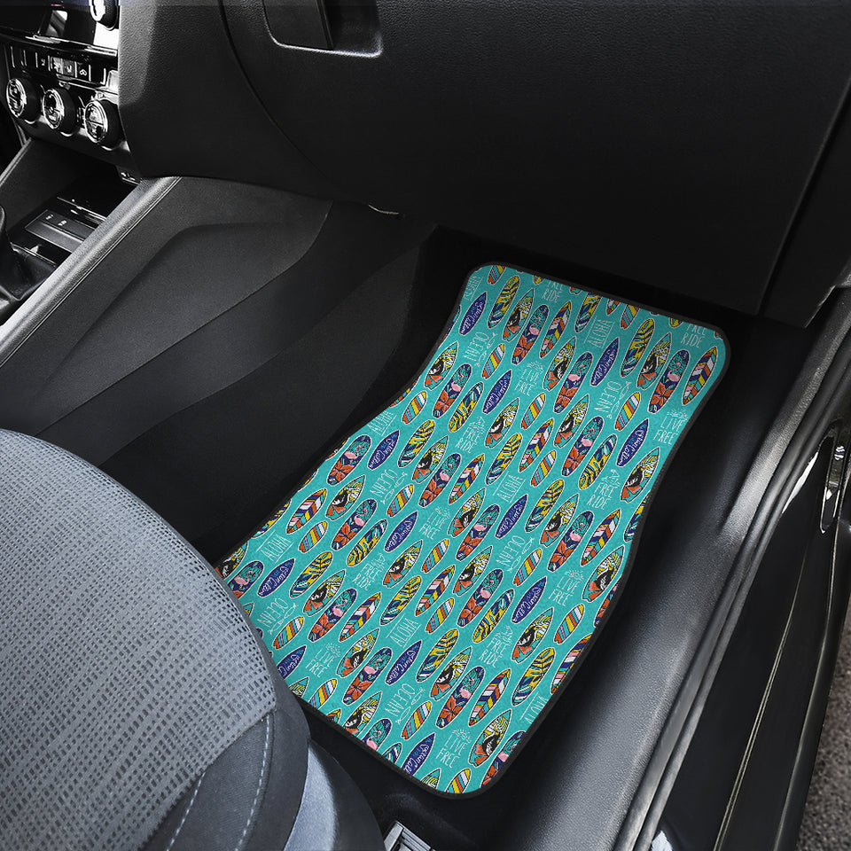 Surfboard Pattern Print Design 05 Front Car Mats