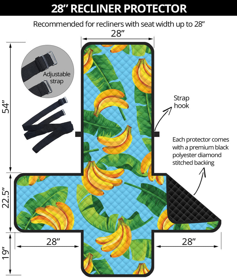 banana leaves banana design pattern Recliner Cover Protector