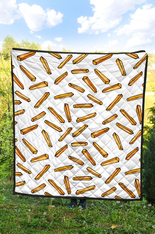 French Fries Potato Pattern Premium Quilt