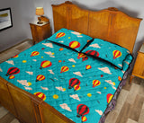 Hot Air Balloon Sky Pattern Quilt Bed Set