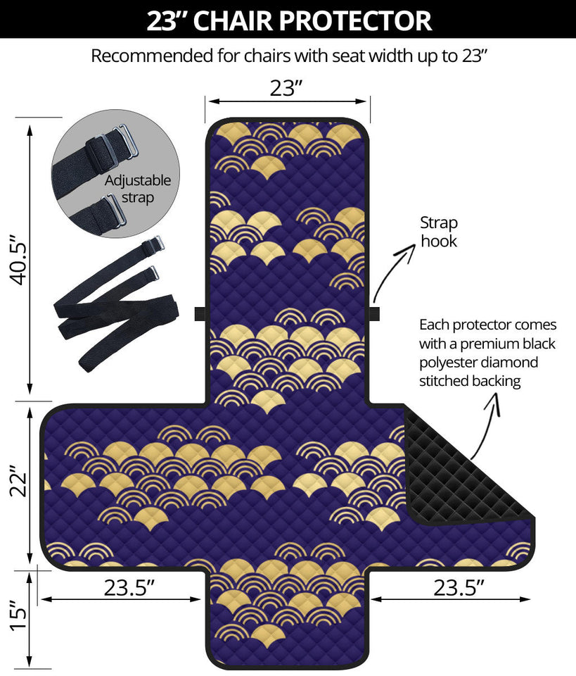 Beautiful japanese fan pattern Chair Cover Protector