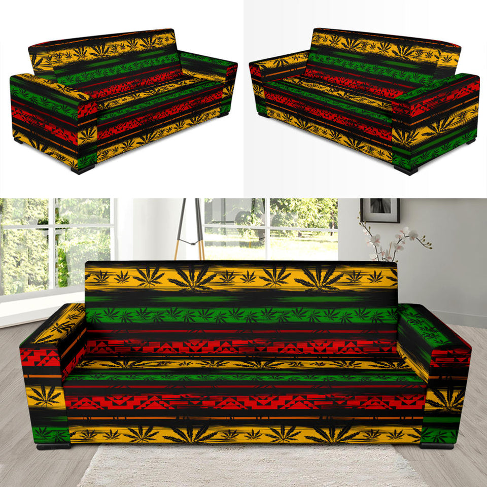 Canabis Marijuana Weed Pattern Print Design 04 Sofa Slipcover