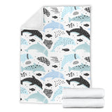 Cute Dolphins Childish Style Pattern Premium Blanket