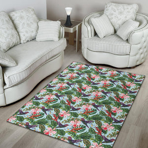 Hummingbird Pattern Print Design 05 Area Rug