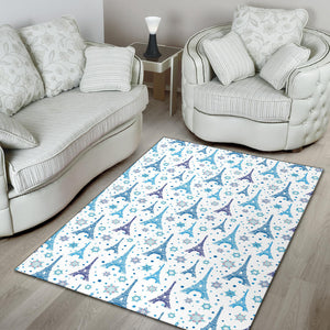 Eiffel Tower Pattern Print Design 01 Area Rug