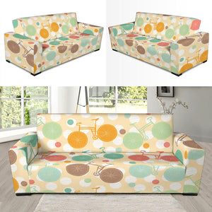 Bicycle Pattern Print Design 01 Sofa Slipcover