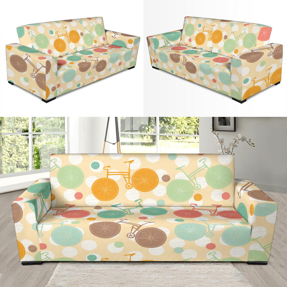 Bicycle Pattern Print Design 01 Sofa Slipcover