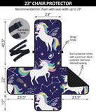 Hand drawn cute unicorn star planet Chair Cover Protector