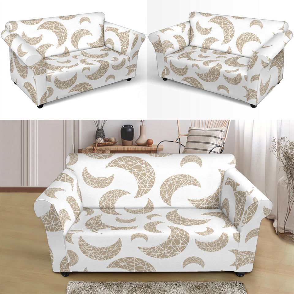 Cool Gold Moon Abstract Pattern Loveseat Couch Slipcover