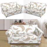 Cool Gold Moon Abstract Pattern Loveseat Couch Slipcover