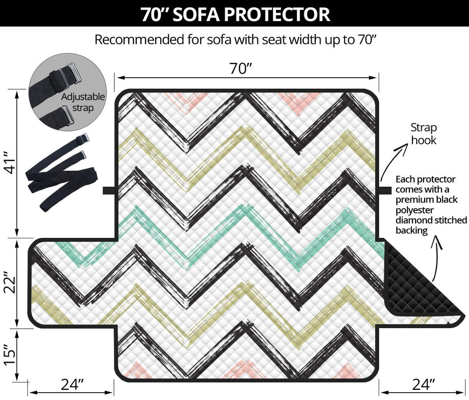 zigzag  chevron paint pattern Sofa Cover Protector