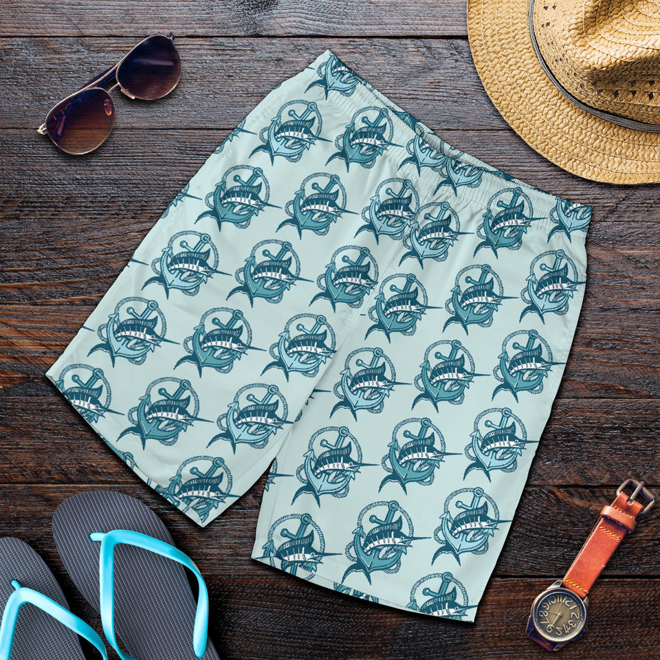 Swordfish Pattern Print Design 05 Men Shorts