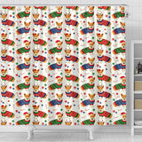Corgi Christmas Pattern Shower Curtain Fulfilled In US