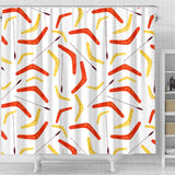 Waterclor Boomerang Australian Aboriginal Ornament Shower Curtain Fulfilled In US