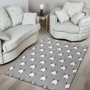 Bull Terrier Pattern Print Design 05 Area Rug