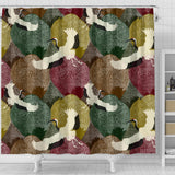 Japanese Cranes Flying Forest Dot Pattern Shower Curtain Fulfilled In US