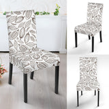 Cocoa Beans Leaves Pattern Dining Chair Slipcover