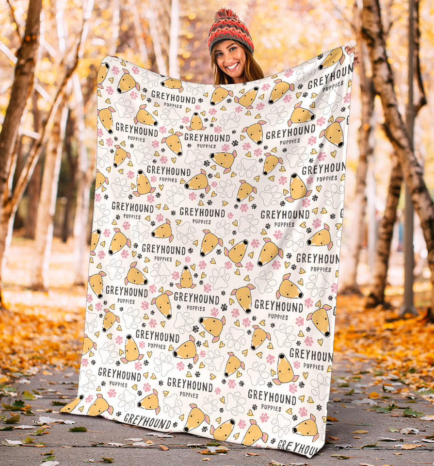 Greyhound Pattern Print Design 03 Premium Blanket