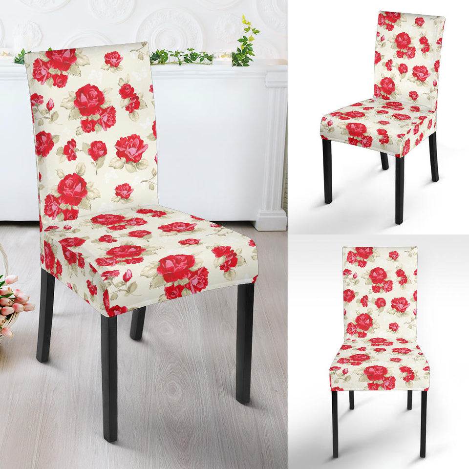 Rose Pattern Print Design 01 Dining Chair Slipcover