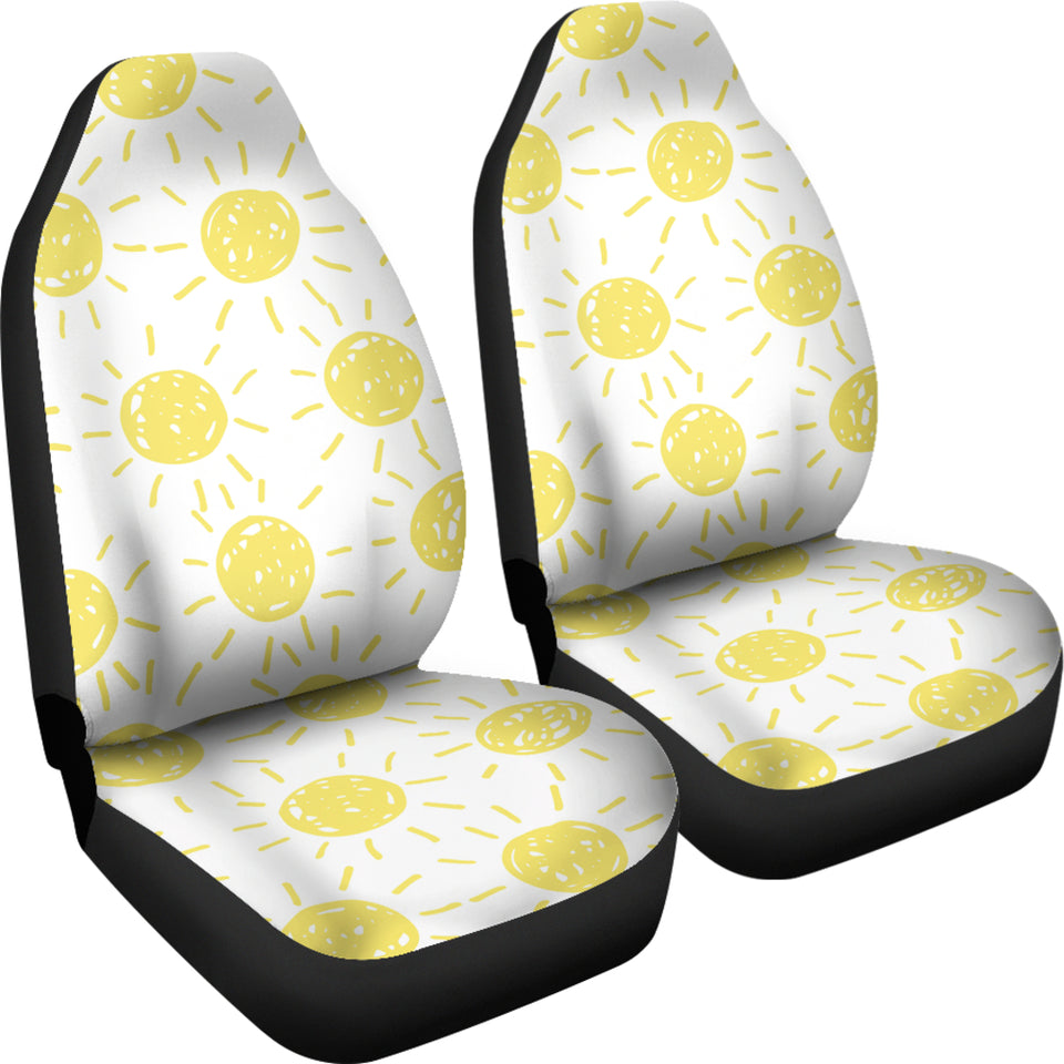 Hand Drawn Sun Pattern  Universal Fit Car Seat Covers