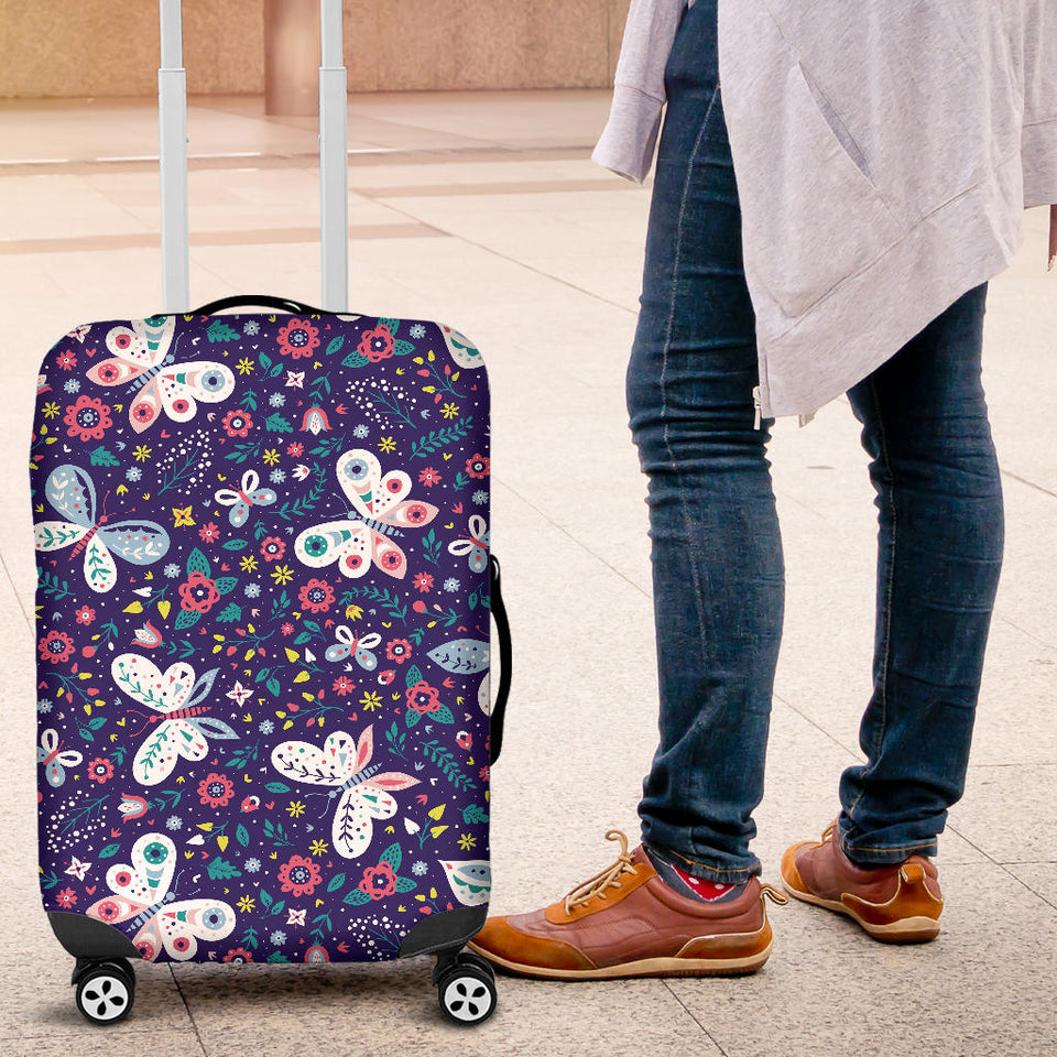 Colorful Butterfly Flower Pattern.Eps Luggage Covers