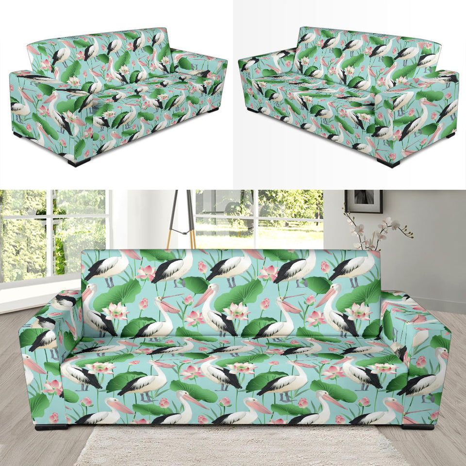 Pelican Pattern Print Design 01  Sofa Slipcover
