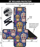 Sugar skull flower pattern Recliner Cover Protector