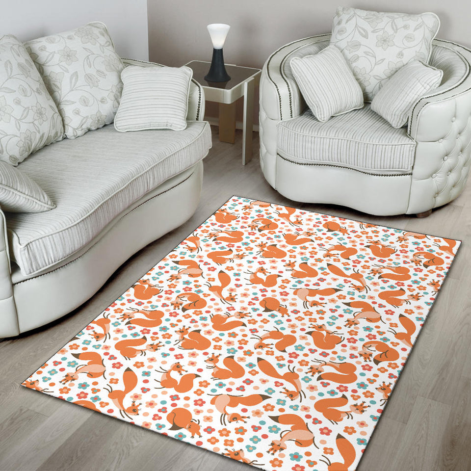 Squirrel Pattern Print Design 05 Area Rug