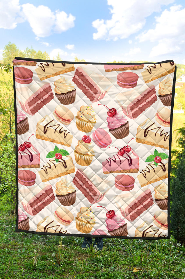 Cake Cupcake Sweets Pattern Premium Quilt